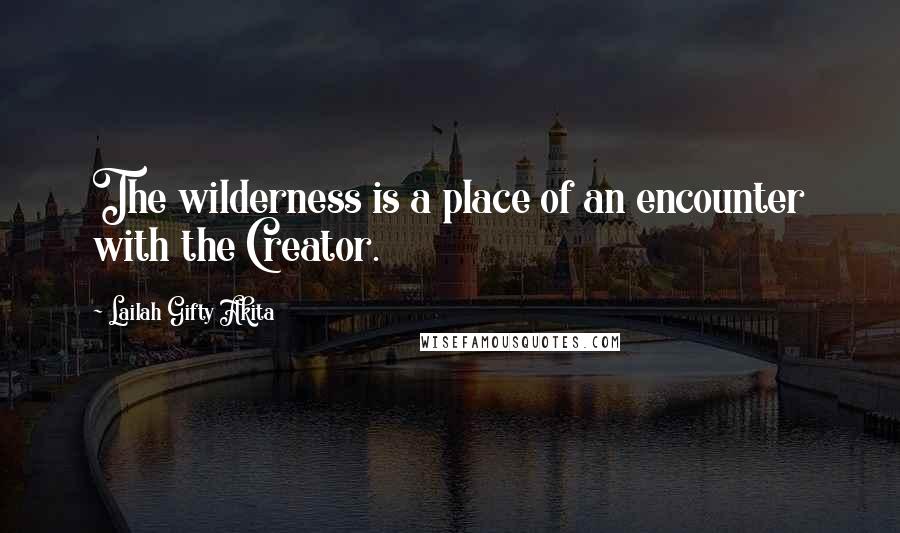 Lailah Gifty Akita Quotes: The wilderness is a place of an encounter with the Creator.