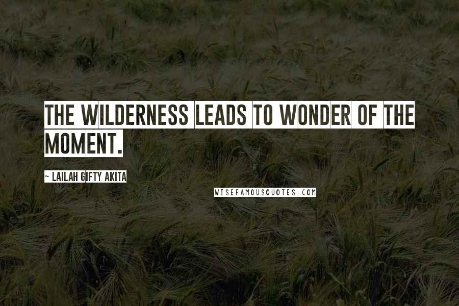 Lailah Gifty Akita Quotes: The wilderness leads to wonder of the moment.