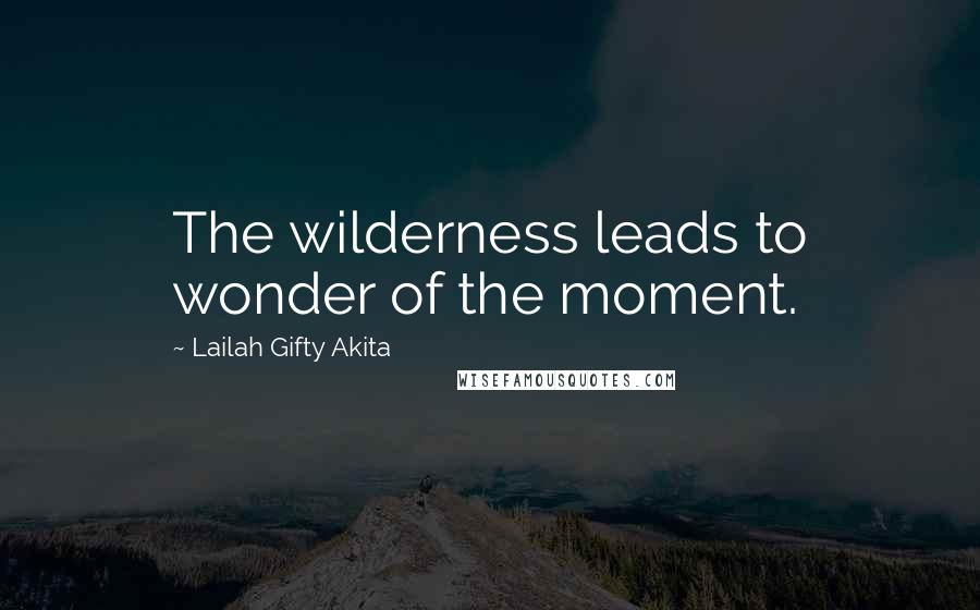 Lailah Gifty Akita Quotes: The wilderness leads to wonder of the moment.