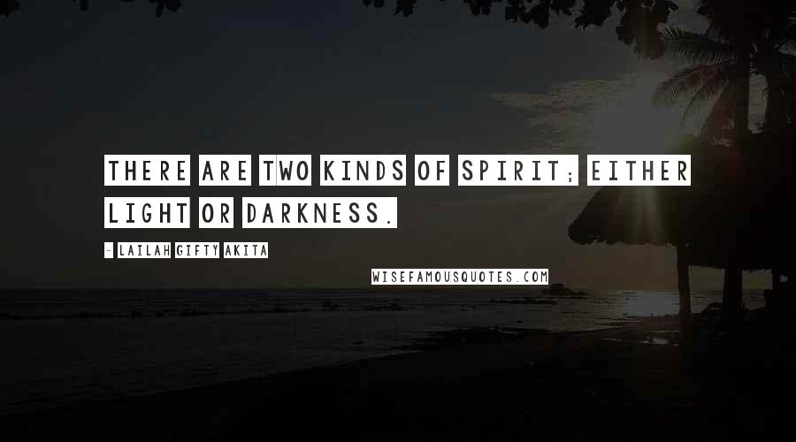 Lailah Gifty Akita Quotes: There are two kinds of spirit; either light or darkness.