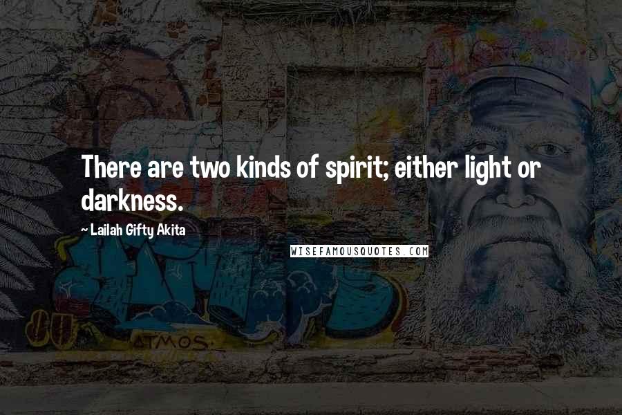 Lailah Gifty Akita Quotes: There are two kinds of spirit; either light or darkness.