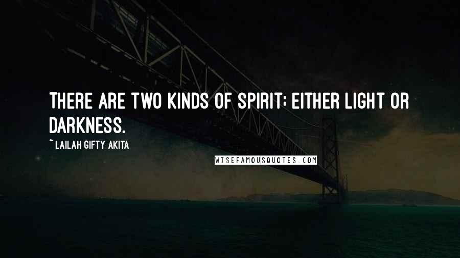 Lailah Gifty Akita Quotes: There are two kinds of spirit; either light or darkness.