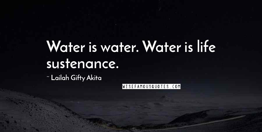 Lailah Gifty Akita Quotes: Water is water. Water is life sustenance.