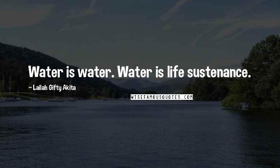 Lailah Gifty Akita Quotes: Water is water. Water is life sustenance.