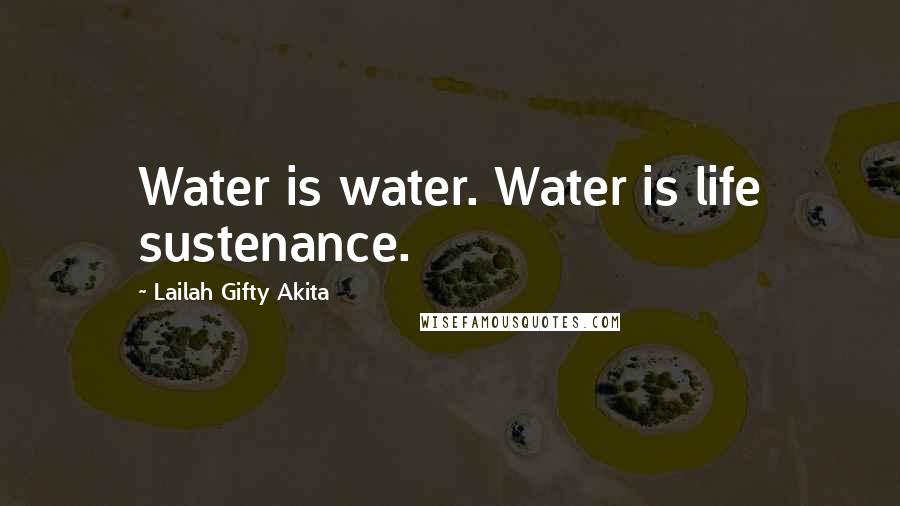 Lailah Gifty Akita Quotes: Water is water. Water is life sustenance.