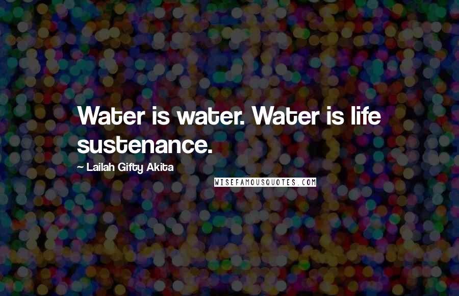 Lailah Gifty Akita Quotes: Water is water. Water is life sustenance.