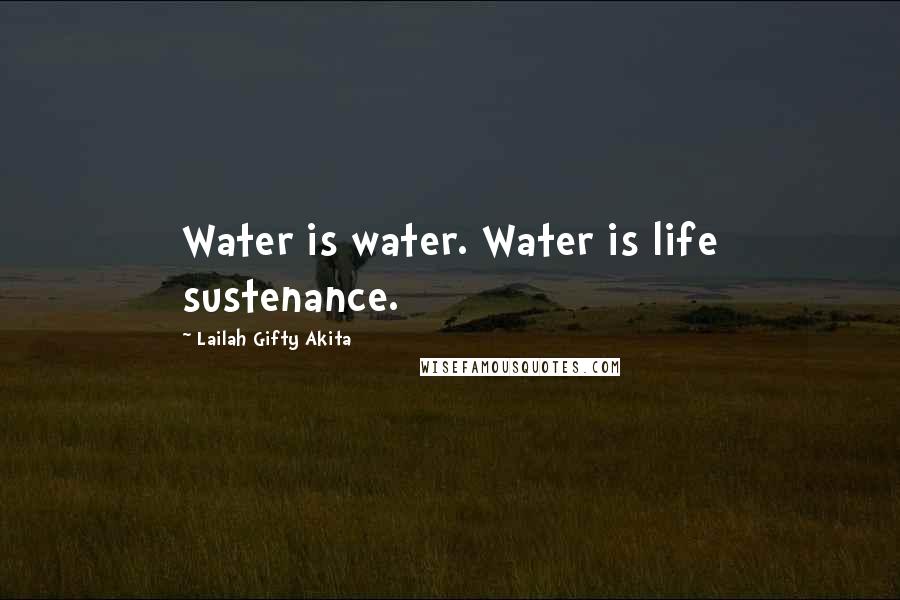 Lailah Gifty Akita Quotes: Water is water. Water is life sustenance.