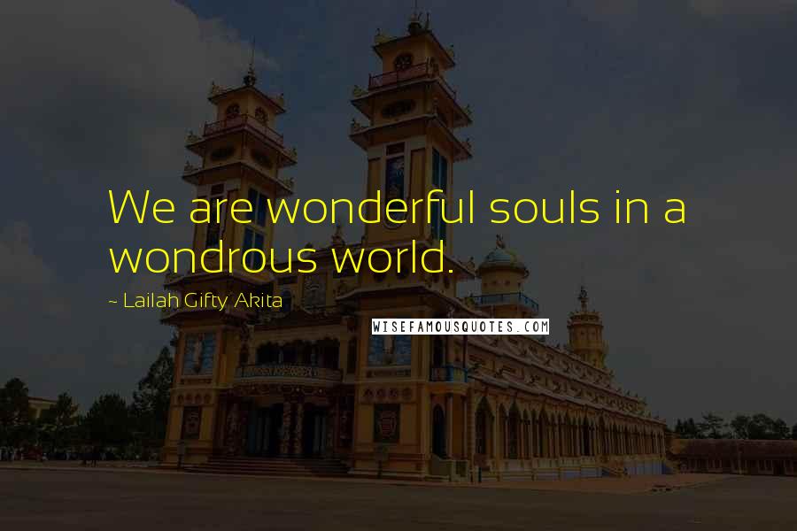 Lailah Gifty Akita Quotes: We are wonderful souls in a wondrous world.