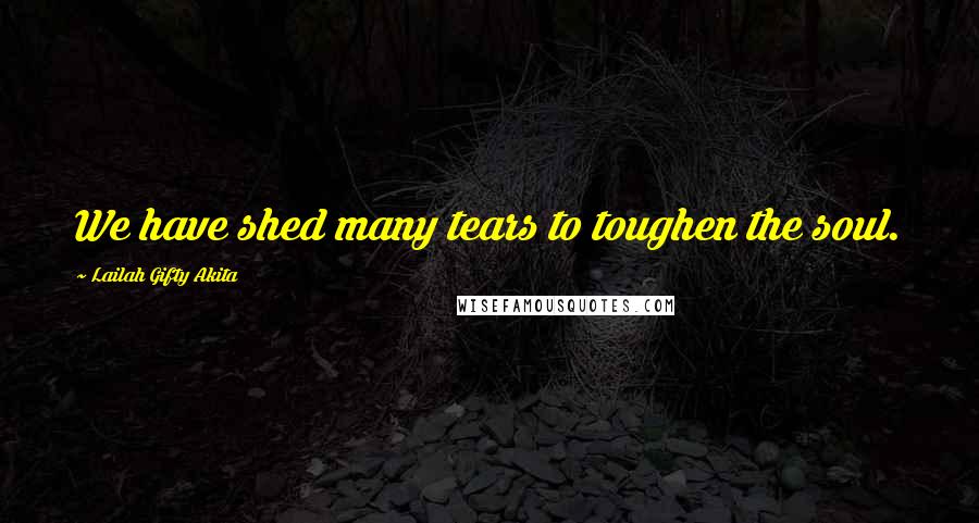 Lailah Gifty Akita Quotes: We have shed many tears to toughen the soul.