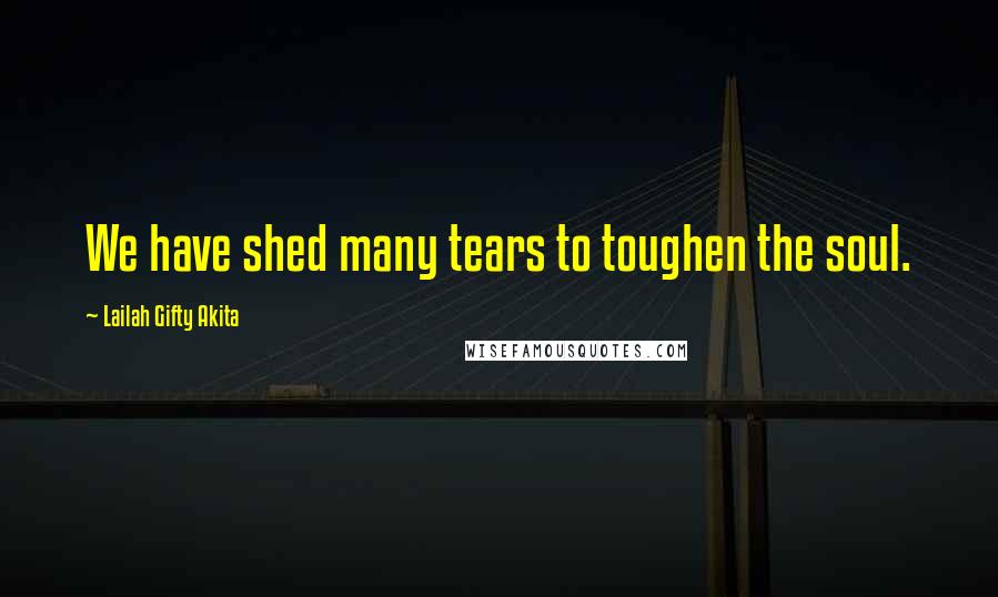 Lailah Gifty Akita Quotes: We have shed many tears to toughen the soul.