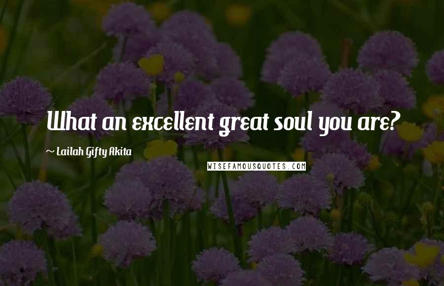 Lailah Gifty Akita Quotes: What an excellent great soul you are?