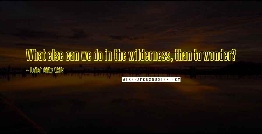 Lailah Gifty Akita Quotes: What else can we do in the wilderness, than to wonder?