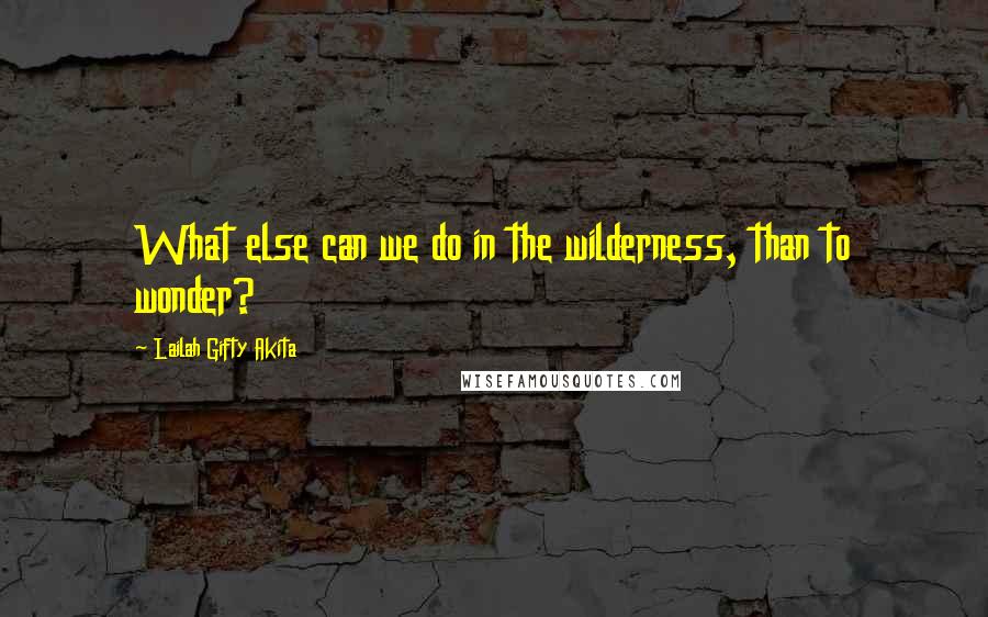 Lailah Gifty Akita Quotes: What else can we do in the wilderness, than to wonder?