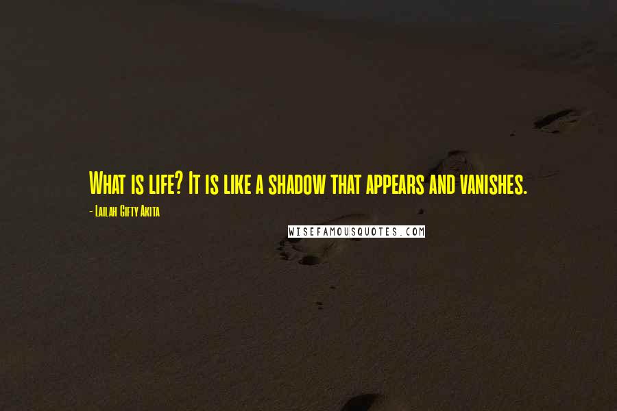 Lailah Gifty Akita Quotes: What is life? It is like a shadow that appears and vanishes.