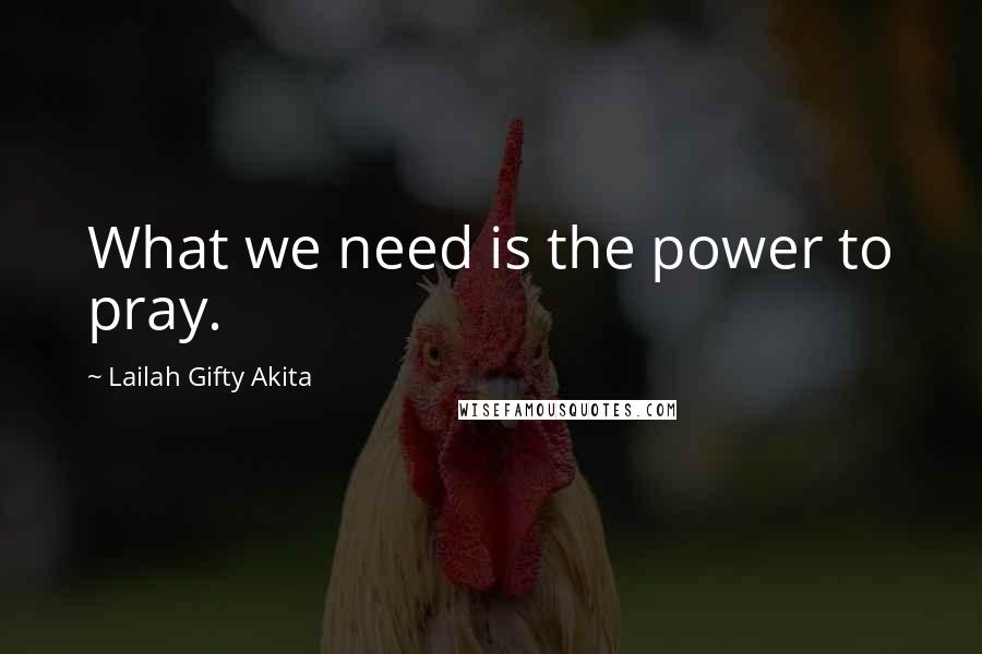 Lailah Gifty Akita Quotes: What we need is the power to pray.