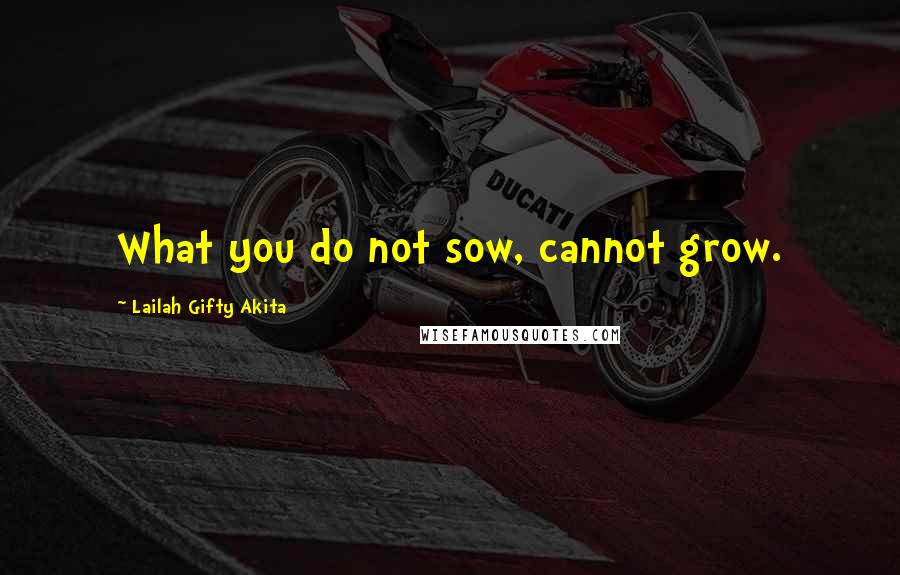 Lailah Gifty Akita Quotes: What you do not sow, cannot grow.