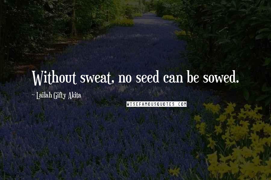 Lailah Gifty Akita Quotes: Without sweat, no seed can be sowed.