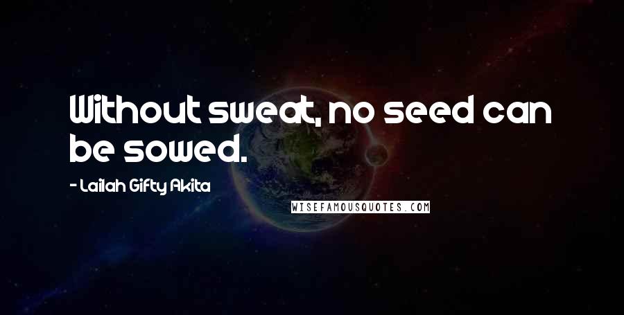 Lailah Gifty Akita Quotes: Without sweat, no seed can be sowed.