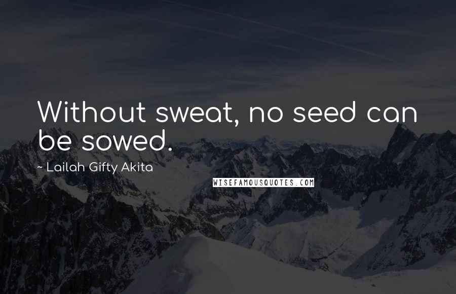 Lailah Gifty Akita Quotes: Without sweat, no seed can be sowed.