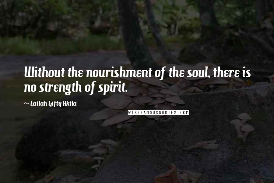 Lailah Gifty Akita Quotes: Without the nourishment of the soul, there is no strength of spirit.