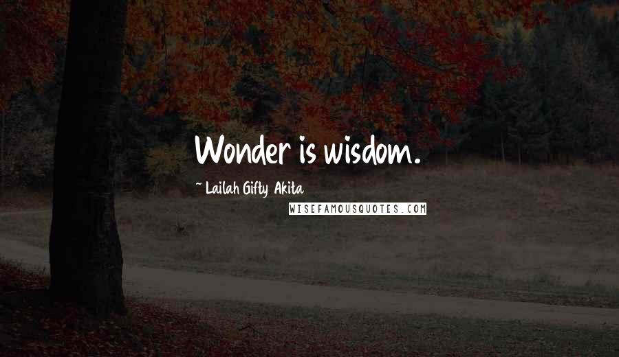 Lailah Gifty Akita Quotes: Wonder is wisdom.