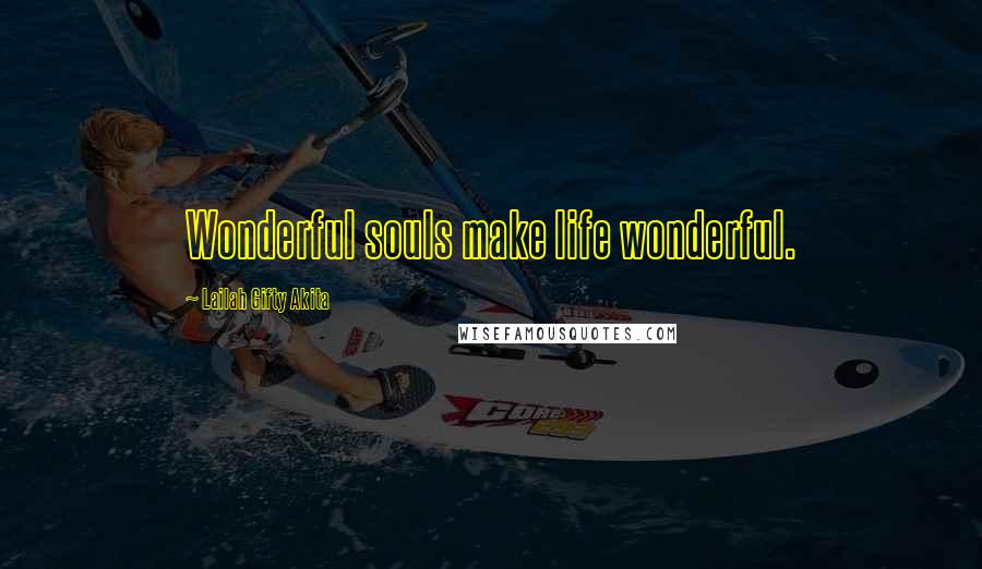 Lailah Gifty Akita Quotes: Wonderful souls make life wonderful.