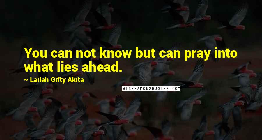 Lailah Gifty Akita Quotes: You can not know but can pray into what lies ahead.