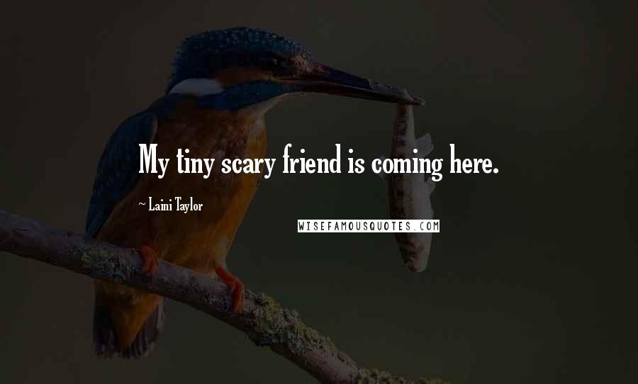 Laini Taylor Quotes: My tiny scary friend is coming here.