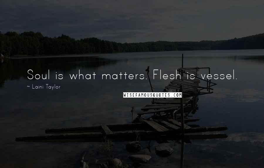 Laini Taylor Quotes: Soul is what matters. Flesh is vessel.