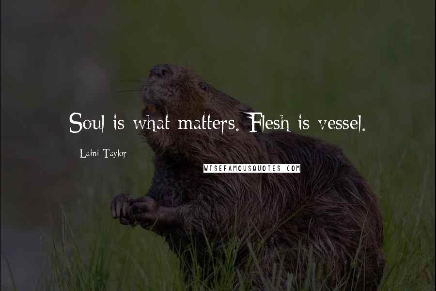 Laini Taylor Quotes: Soul is what matters. Flesh is vessel.