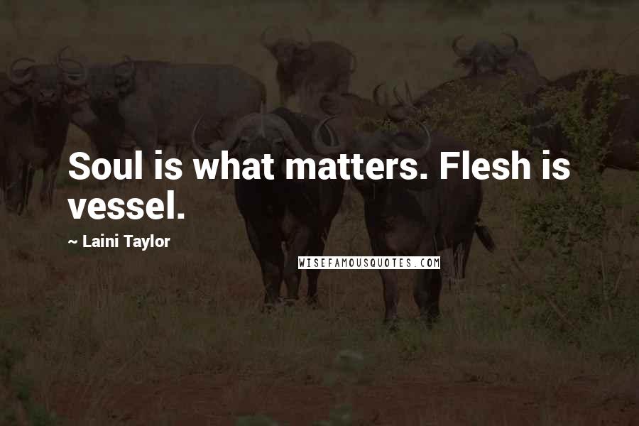 Laini Taylor Quotes: Soul is what matters. Flesh is vessel.