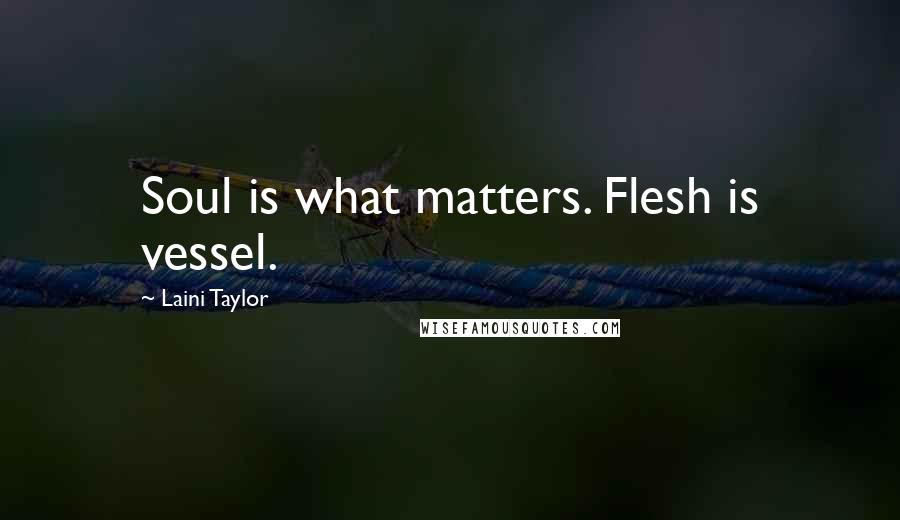 Laini Taylor Quotes: Soul is what matters. Flesh is vessel.
