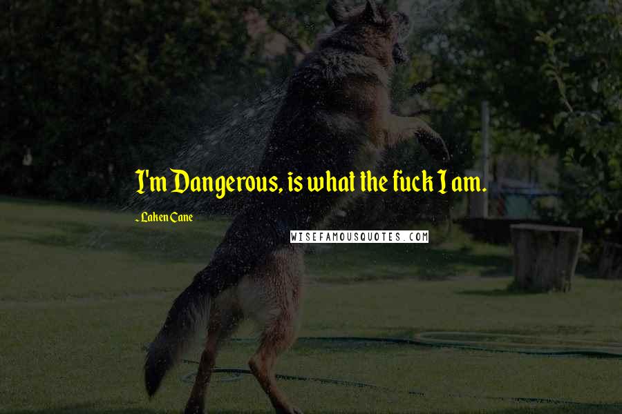 Laken Cane Quotes: I'm Dangerous, is what the fuck I am.