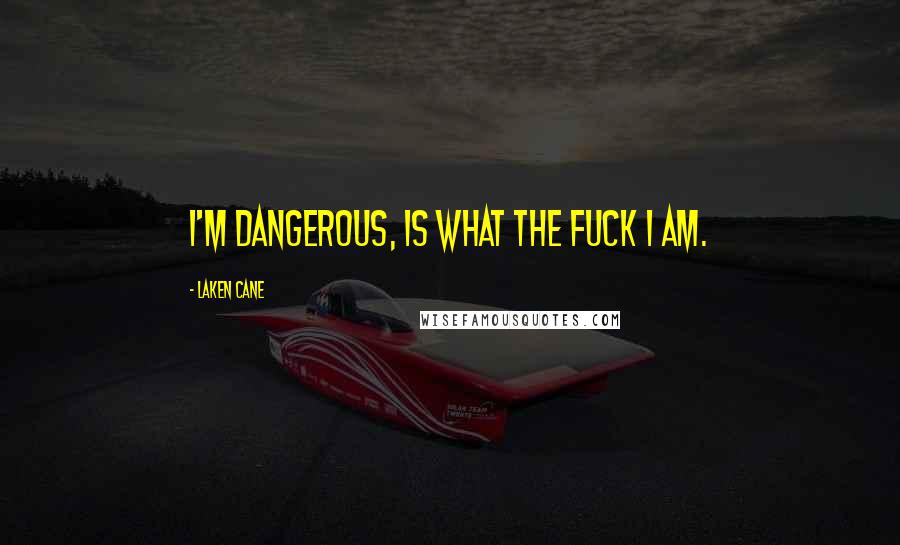Laken Cane Quotes: I'm Dangerous, is what the fuck I am.