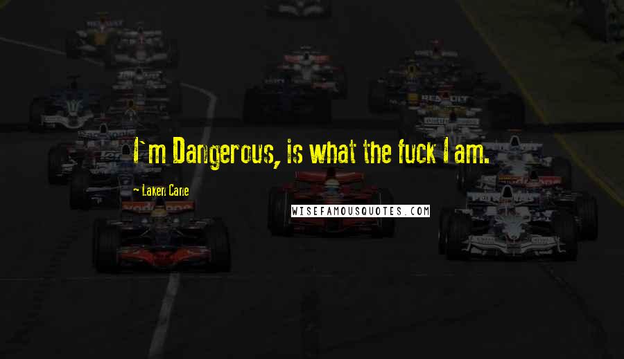 Laken Cane Quotes: I'm Dangerous, is what the fuck I am.