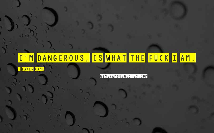 Laken Cane Quotes: I'm Dangerous, is what the fuck I am.