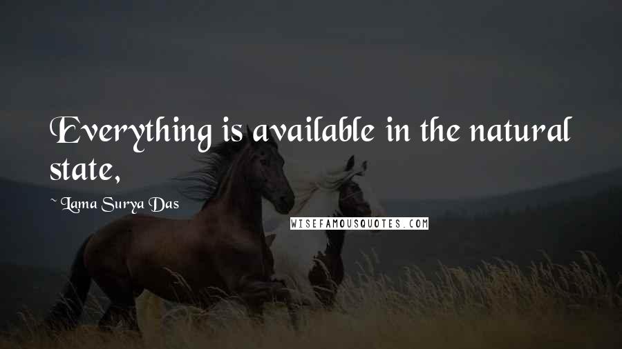 Lama Surya Das Quotes: Everything is available in the natural state,