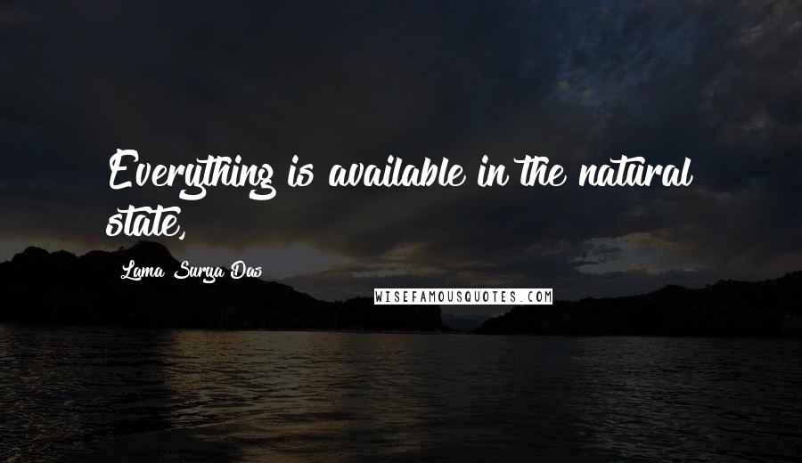 Lama Surya Das Quotes: Everything is available in the natural state,