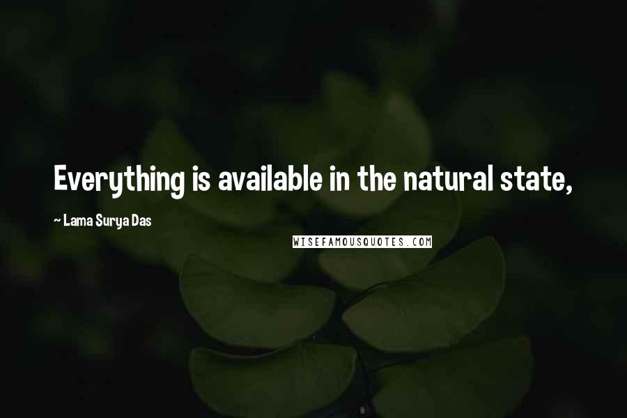 Lama Surya Das Quotes: Everything is available in the natural state,