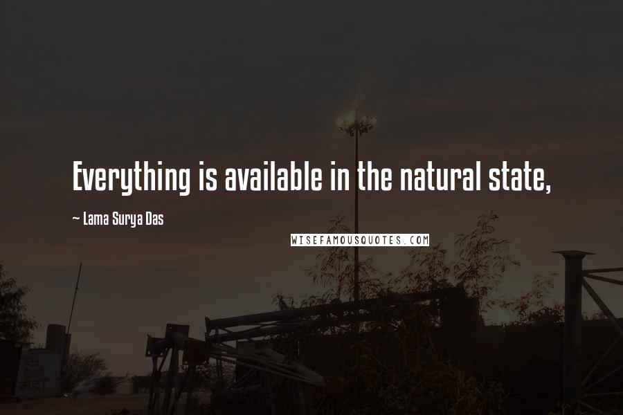 Lama Surya Das Quotes: Everything is available in the natural state,