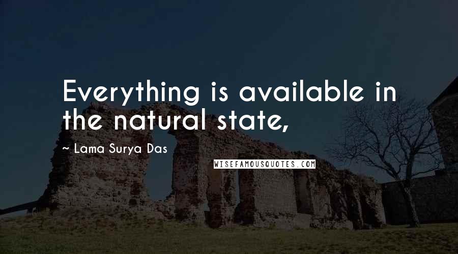 Lama Surya Das Quotes: Everything is available in the natural state,