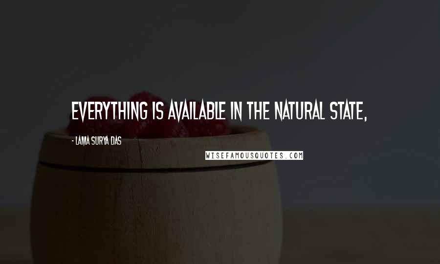 Lama Surya Das Quotes: Everything is available in the natural state,