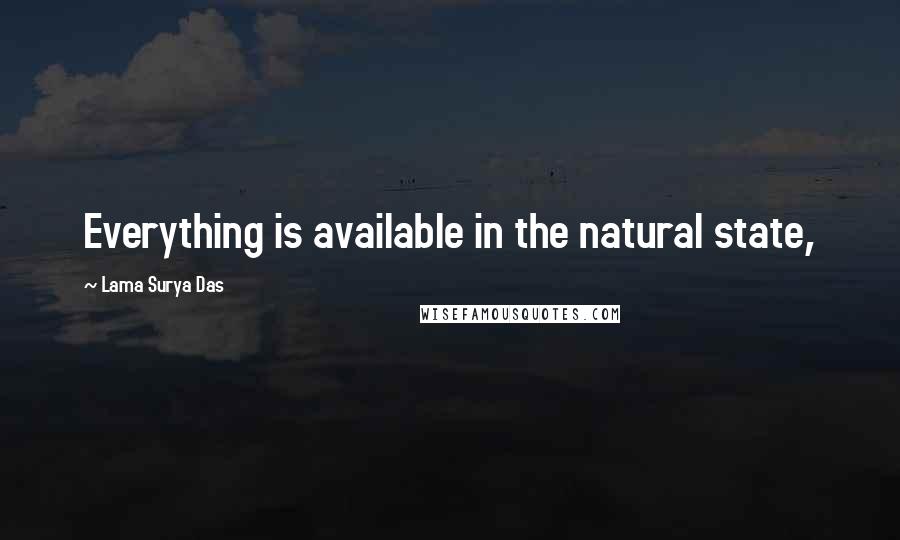 Lama Surya Das Quotes: Everything is available in the natural state,