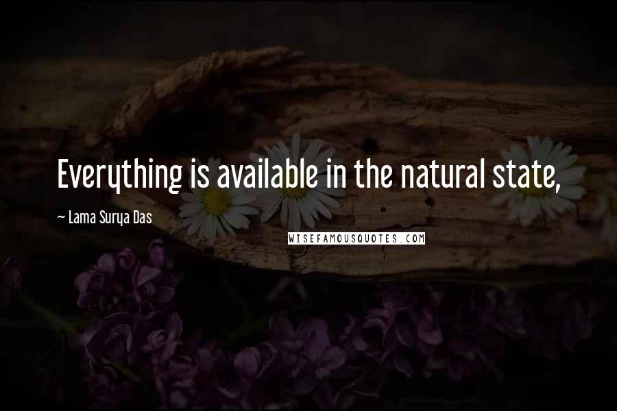 Lama Surya Das Quotes: Everything is available in the natural state,