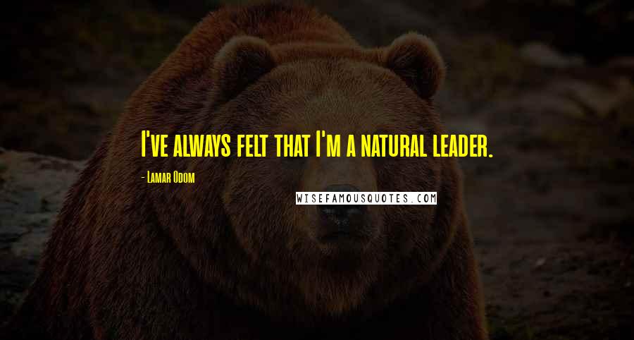 Lamar Odom Quotes: I've always felt that I'm a natural leader.