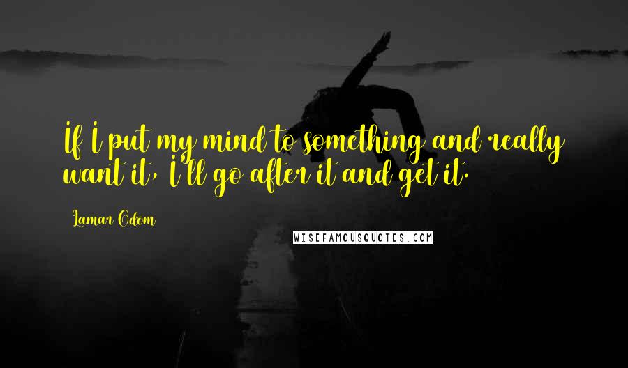 Lamar Odom Quotes: If I put my mind to something and really want it, I'll go after it and get it.