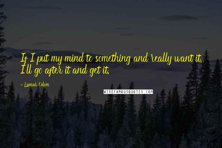 Lamar Odom Quotes: If I put my mind to something and really want it, I'll go after it and get it.