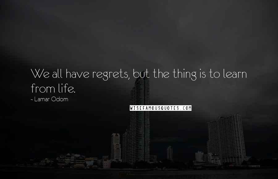 Lamar Odom Quotes: We all have regrets, but the thing is to learn from life.