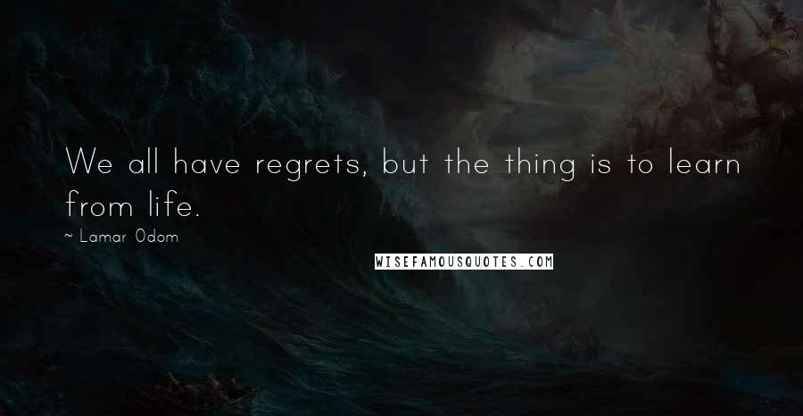 Lamar Odom Quotes: We all have regrets, but the thing is to learn from life.