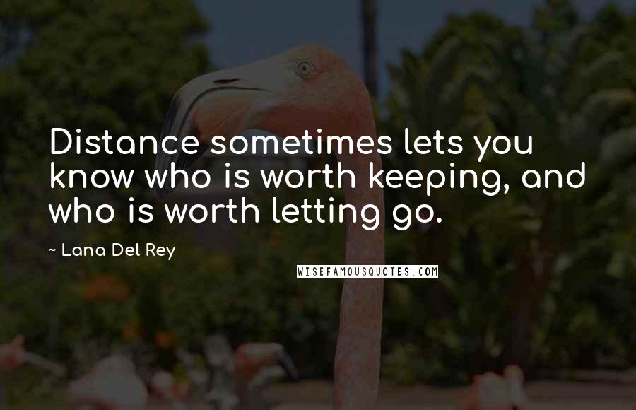 Lana Del Rey Quotes: Distance sometimes lets you know who is worth keeping, and who is worth letting go.